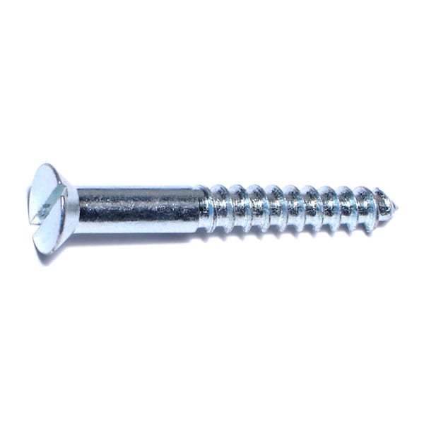 Midwest Fastener Wood Screw, #14, 2 in, Zinc Plated Steel Flat Head Slotted Drive, 15 PK 63104 - main